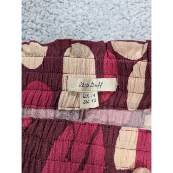 White Stuff Side Tie Midi Skirt - Pink Birds - UK 12 - Picture 7 of 7
